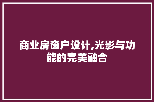 商业房窗户设计,光影与功能的完美融合