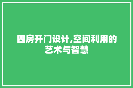 四房开门设计,空间利用的艺术与智慧