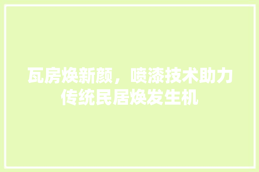瓦房焕新颜，喷漆技术助力传统民居焕发生机