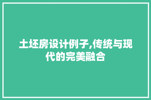 土坯房设计例子,传统与现代的完美融合