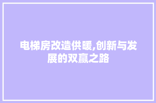 电梯房改造供暖,创新与发展的双赢之路