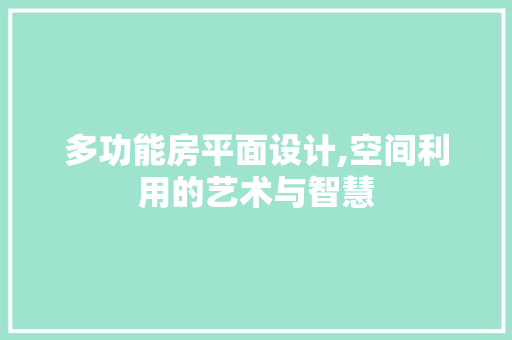 多功能房平面设计,空间利用的艺术与智慧