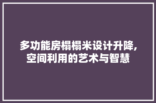 多功能房榻榻米设计升降,空间利用的艺术与智慧