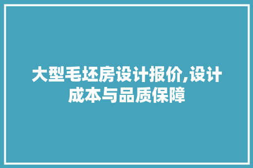 大型毛坯房设计报价,设计成本与品质保障