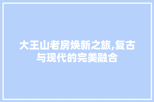 大王山老房焕新之旅,复古与现代的完美融合