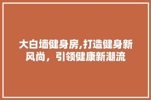 大白墙健身房,打造健身新风尚，引领健康新潮流