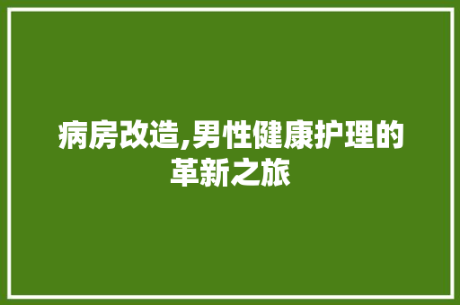 病房改造,男性健康护理的革新之旅