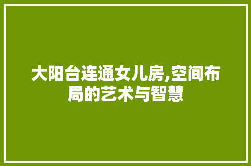大阳台连通女儿房,空间布局的艺术与智慧