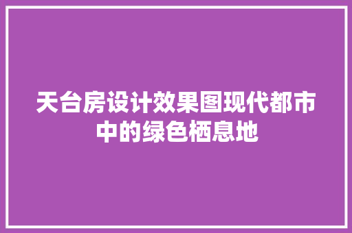天台房设计效果图现代都市中的绿色栖息地