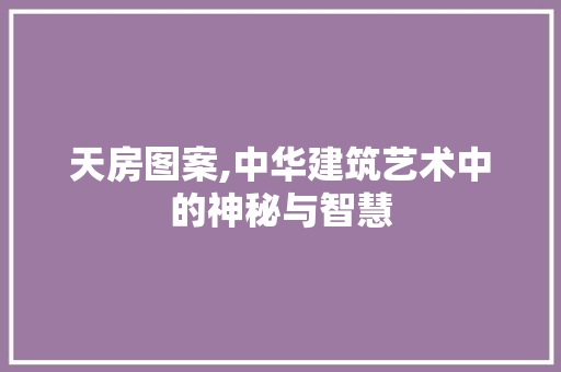 天房图案,中华建筑艺术中的神秘与智慧