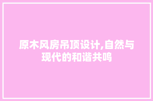 原木风房吊顶设计,自然与现代的和谐共鸣