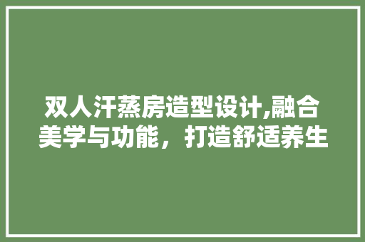 双人汗蒸房造型设计,融合美学与功能，打造舒适养生空间