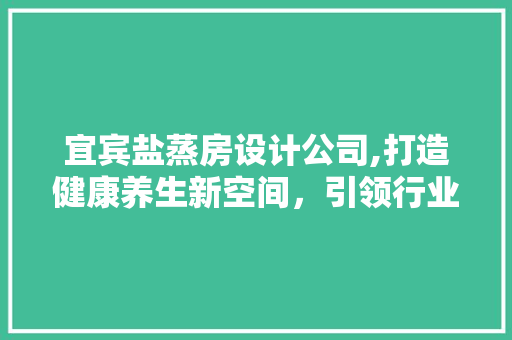 宜宾盐蒸房设计公司,打造健康养生新空间，引领行业潮流