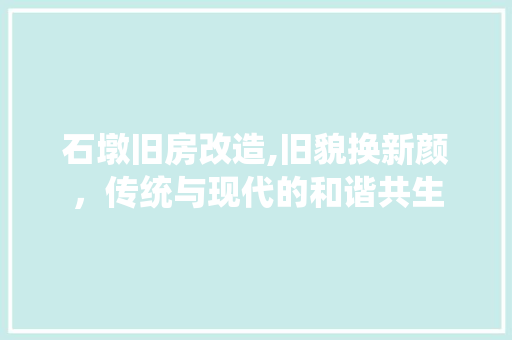 石墩旧房改造,旧貌换新颜，传统与现代的和谐共生