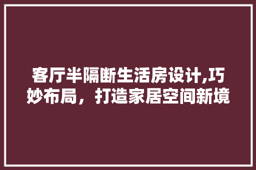 客厅半隔断生活房设计,巧妙布局，打造家居空间新境界