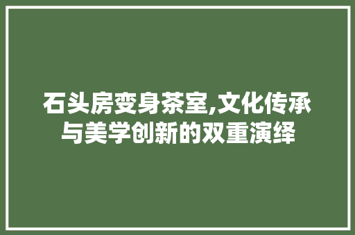 石头房变身茶室,文化传承与美学创新的双重演绎