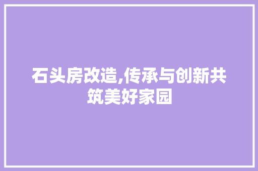石头房改造,传承与创新共筑美好家园