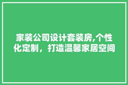 家装公司设计套装房,个性化定制，打造温馨家居空间