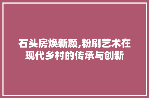 石头房焕新颜,粉刷艺术在现代乡村的传承与创新