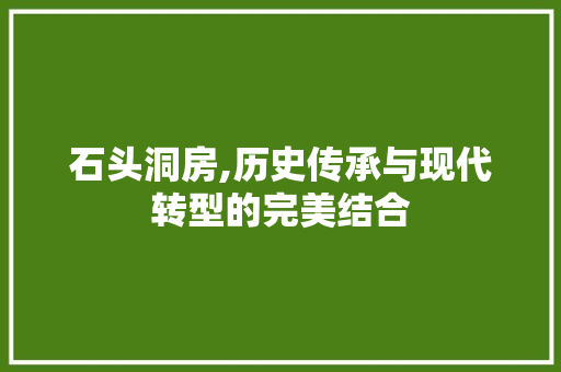 石头洞房,历史传承与现代转型的完美结合