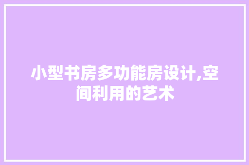 小型书房多功能房设计,空间利用的艺术