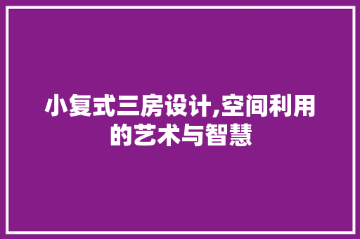 小复式三房设计,空间利用的艺术与智慧