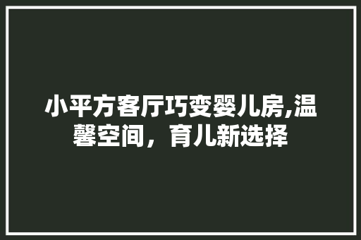小平方客厅巧变婴儿房,温馨空间，育儿新选择