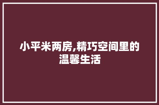小平米两房,精巧空间里的温馨生活