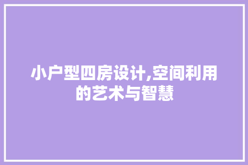 小户型四房设计,空间利用的艺术与智慧