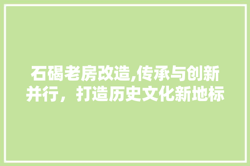 石碣老房改造,传承与创新并行，打造历史文化新地标