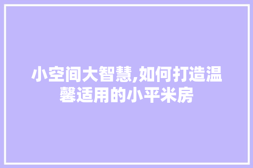 小空间大智慧,如何打造温馨适用的小平米房