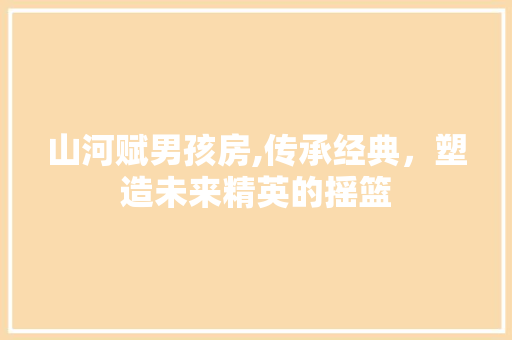 山河赋男孩房,传承经典，塑造未来精英的摇篮