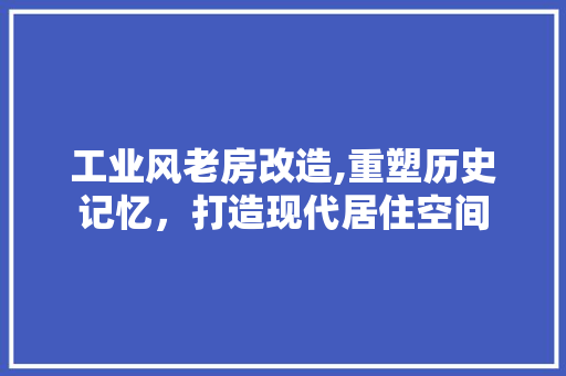 工业风老房改造,重塑历史记忆，打造现代居住空间