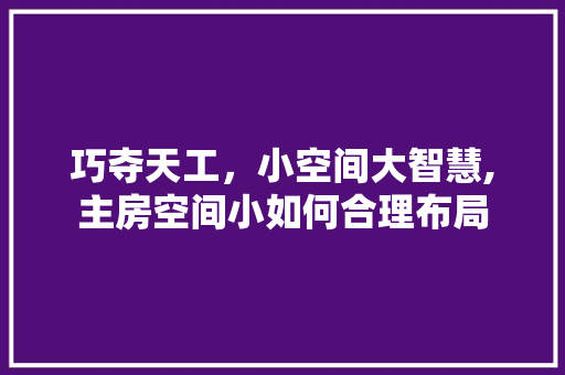 巧夺天工，小空间大智慧,主房空间小如何合理布局