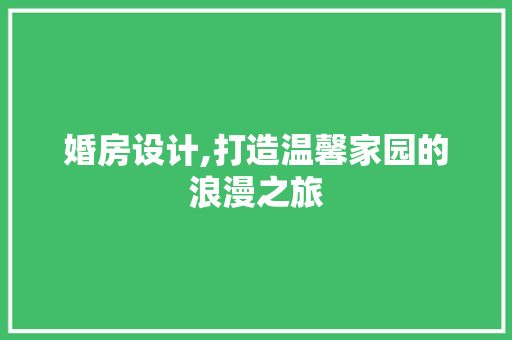婚房设计,打造温馨家园的浪漫之旅