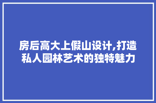 房后高大上假山设计,打造私人园林艺术的独特魅力