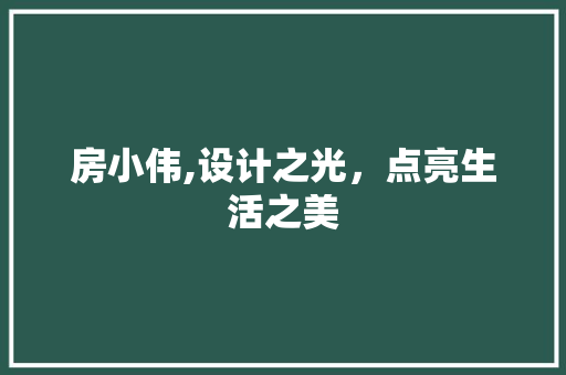 房小伟,设计之光，点亮生活之美