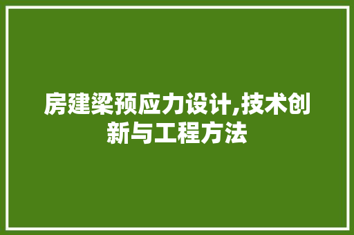 房建梁预应力设计,技术创新与工程方法