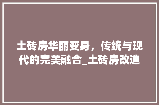 土砖房华丽变身，传统与现代的完美融合_土砖房改造别墅记