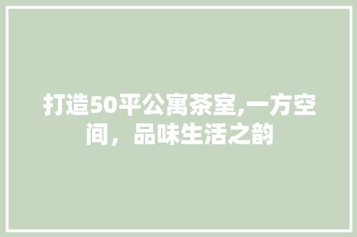 打造50平公寓茶室,一方空间，品味生活之韵