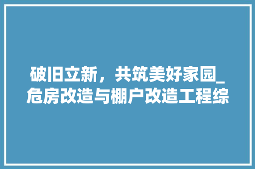破旧立新，共筑美好家园_危房改造与棚户改造工程综述