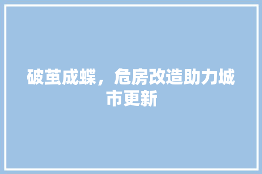 破茧成蝶，危房改造助力城市更新