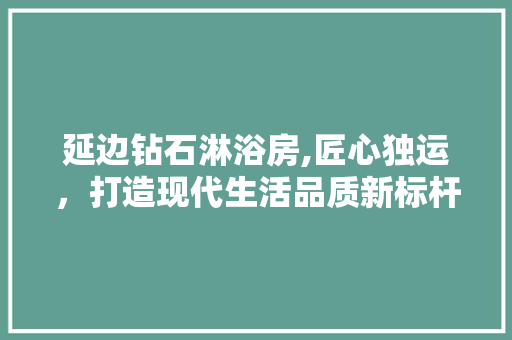 延边钻石淋浴房,匠心独运，打造现代生活品质新标杆