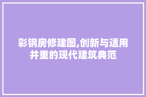 彩钢房修建图,创新与适用并重的现代建筑典范