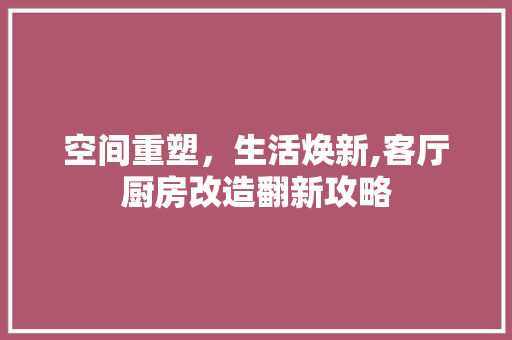 空间重塑，生活焕新,客厅厨房改造翻新攻略