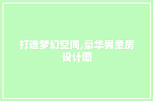 打造梦幻空间,豪华男童房设计图