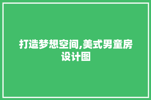 打造梦想空间,美式男童房设计图
