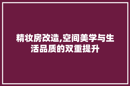 精妆房改造,空间美学与生活品质的双重提升