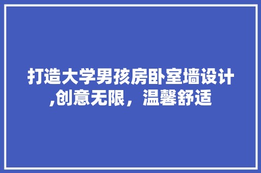 打造大学男孩房卧室墙设计,创意无限，温馨舒适
