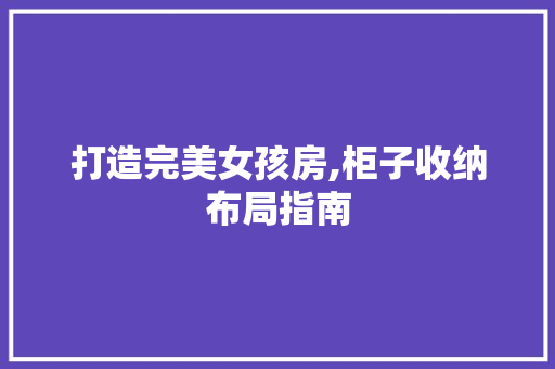 打造完美女孩房,柜子收纳布局指南